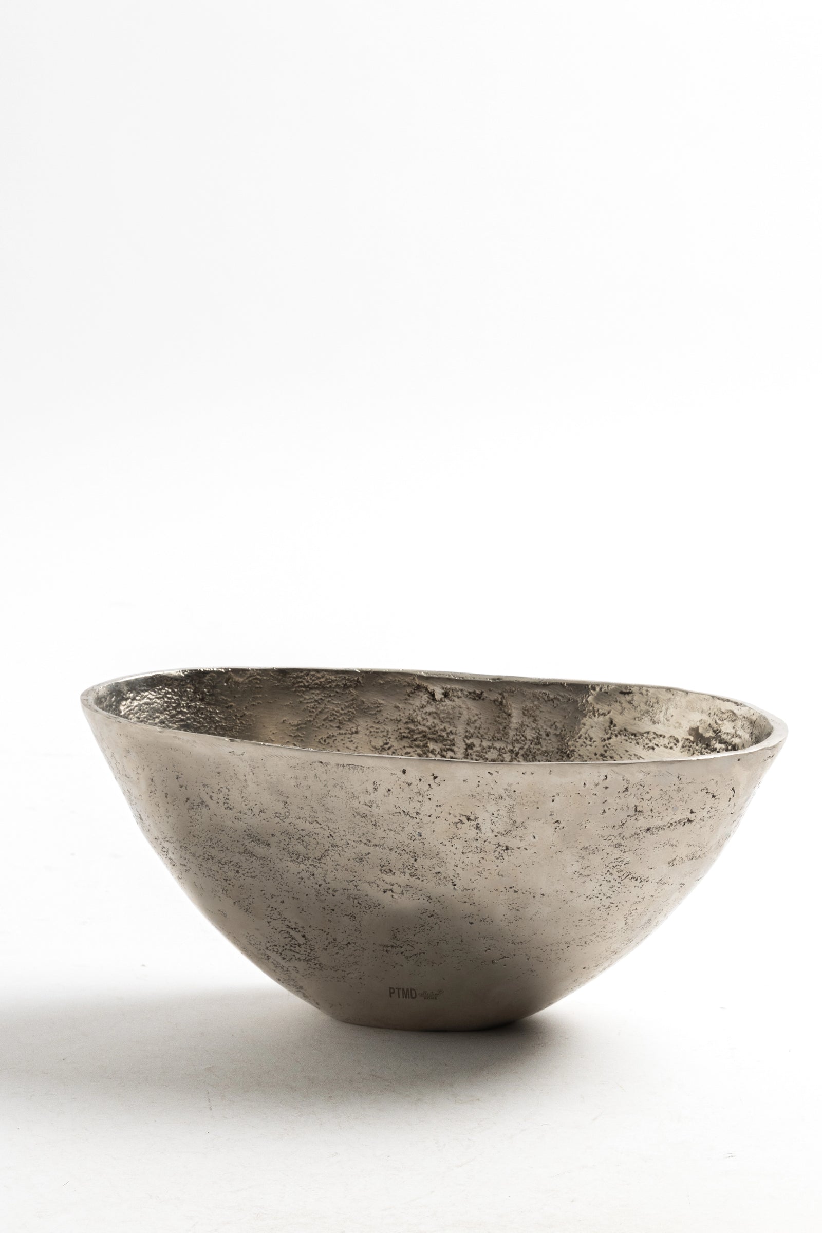 Bowl Decorativo Metálico con Acabado Plateado