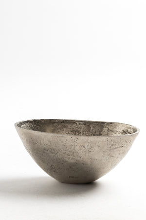 Bowl Decorativo Metálico con Acabado Plateado
