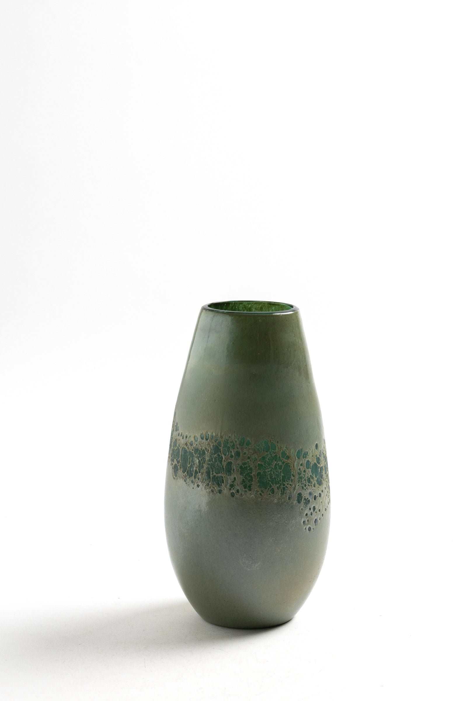 Jarrón decorativo – Verde oliva texturizado