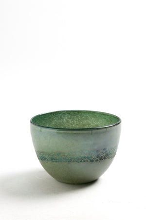 Bowl Decorativo de Cristal Verde con Textura