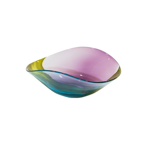 Bowl en cristal artístico en tonos iridiscentes