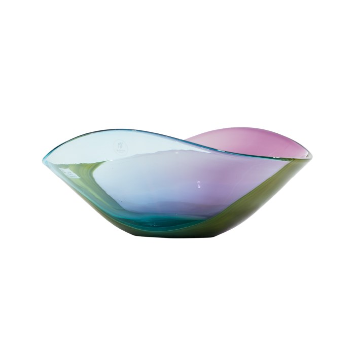 Bowl en cristal artístico en tonos iridiscentes