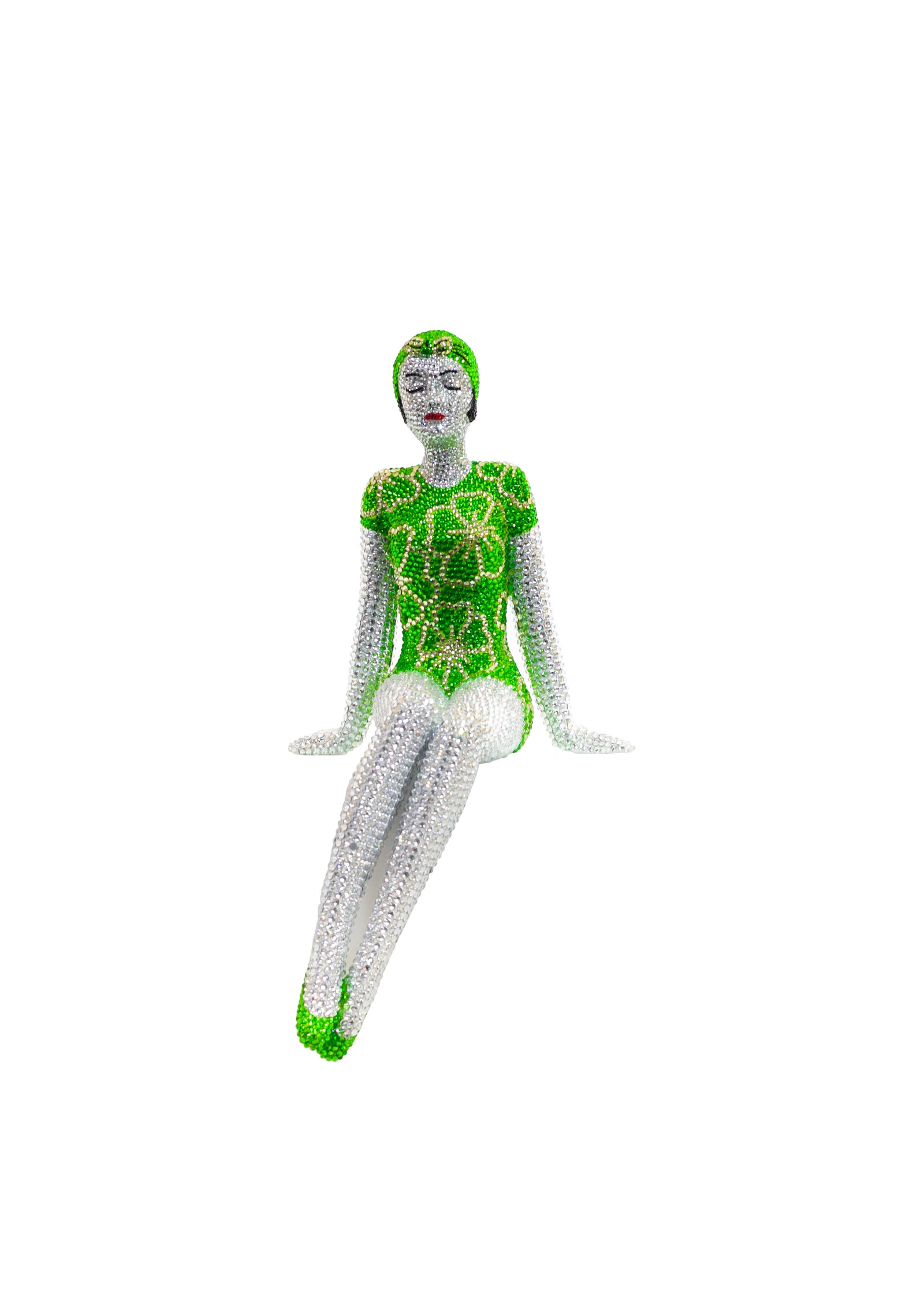 Escultura Nadadora Sentada en cristales de Swarovski