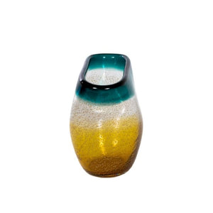 Jarrón decorativo de cristal verde